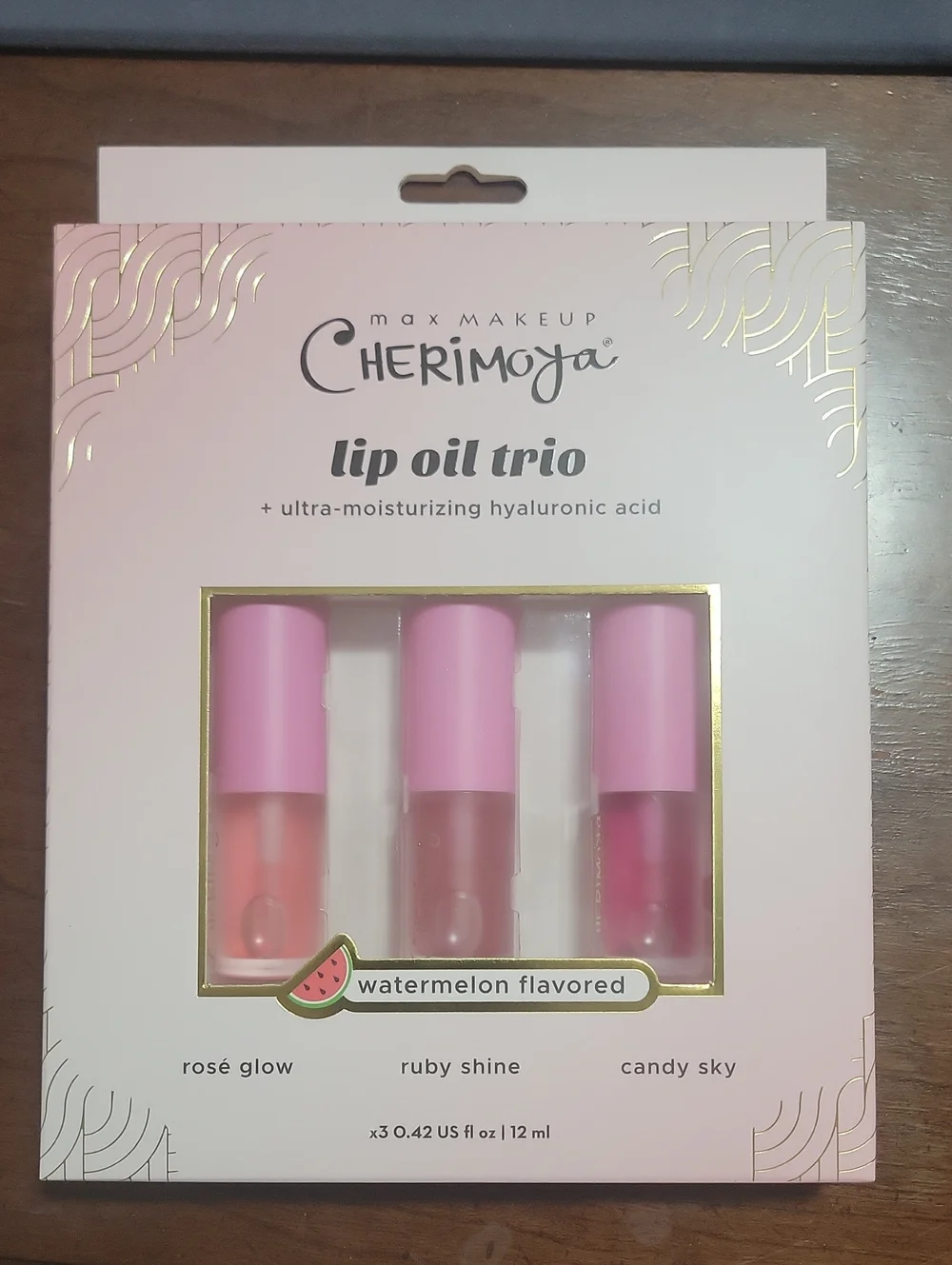 Cherimoya lip oil Trio watermelon flavored